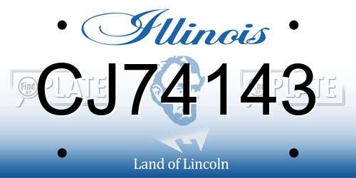 CJ74143 Illinois License Plate