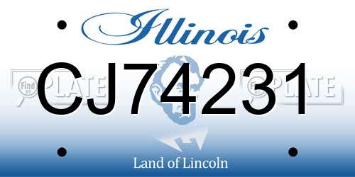 CJ74231 Illinois License Plate