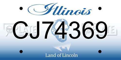 CJ74369 Illinois License Plate