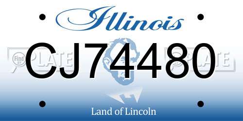 CJ74480 Illinois License Plate