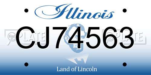 CJ74563 Illinois License Plate