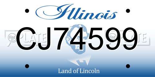 CJ74599 Illinois License Plate