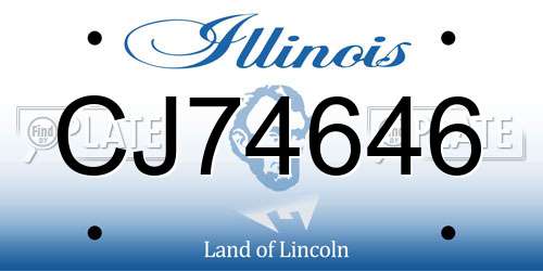 CJ74646 Illinois License Plate