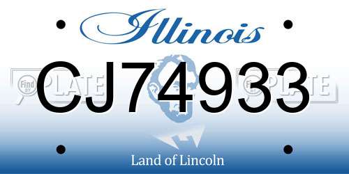 CJ74933 Illinois License Plate