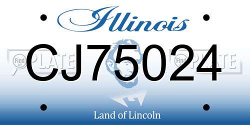 CJ75024 Illinois License Plate