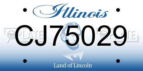 CJ75029 Illinois License Plate