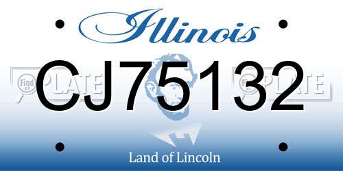 CJ75132 Illinois License Plate