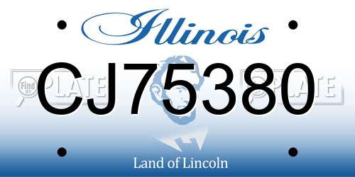 CJ75380 Illinois License Plate