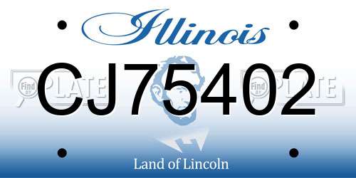 CJ75402 Illinois License Plate