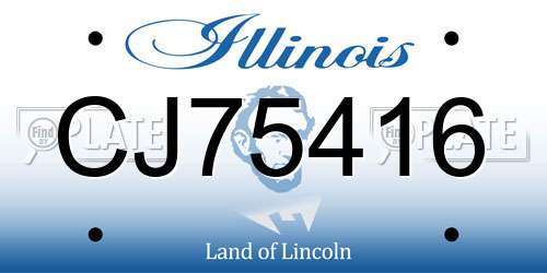 CJ75416 Illinois License Plate