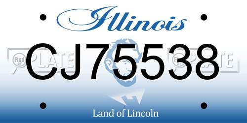 CJ75538 Illinois License Plate