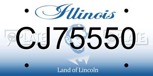 CJ75550 Illinois License Plate