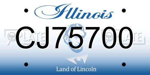 CJ75700 Illinois License Plate