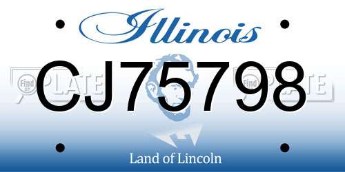 CJ75798 Illinois License Plate