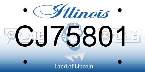 CJ75801 Illinois License Plate