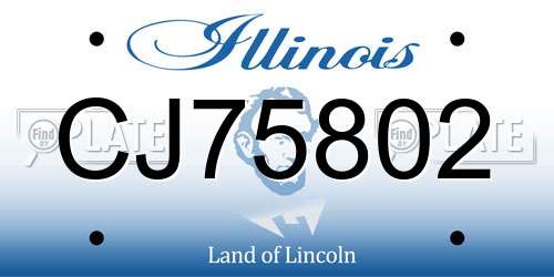 CJ75802 Illinois License Plate