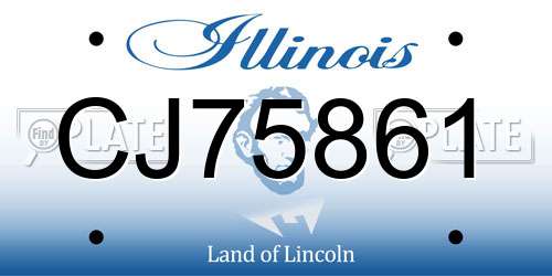 CJ75861 Illinois License Plate