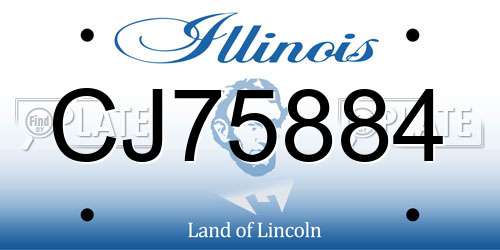 CJ75884 Illinois License Plate