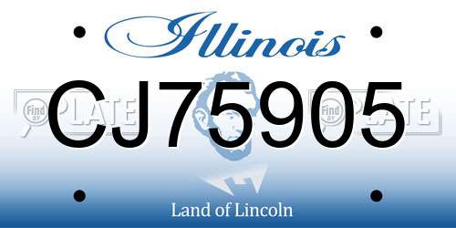 CJ75905 Illinois License Plate