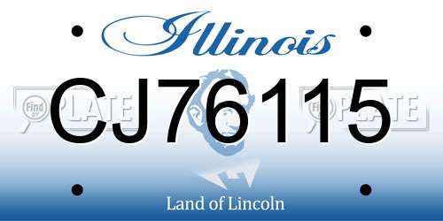 CJ76115 Illinois License Plate