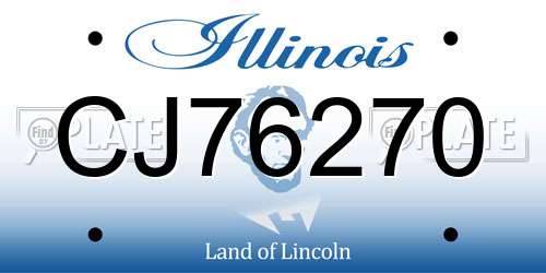CJ76270 Illinois License Plate