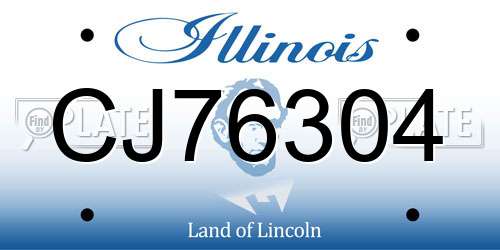 CJ76304 Illinois License Plate