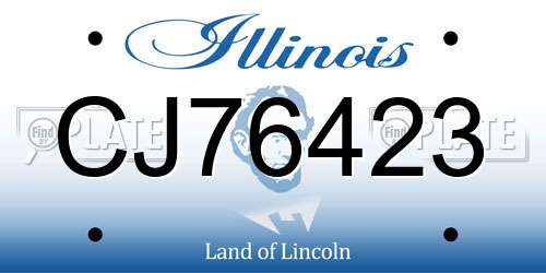CJ76423 Illinois License Plate