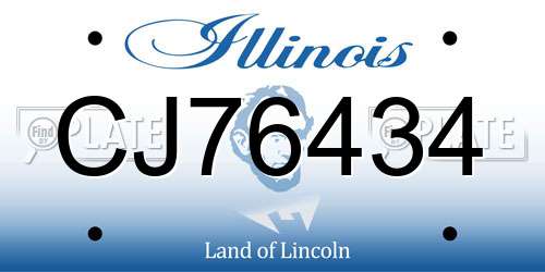 CJ76434 Illinois License Plate
