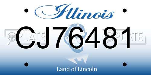 CJ76481 Illinois License Plate