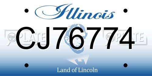CJ76774 Illinois License Plate