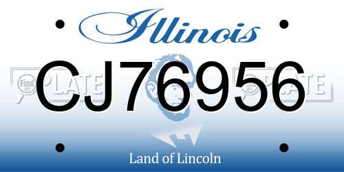 CJ76956 Illinois License Plate