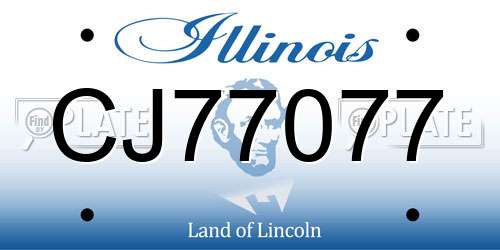 CJ77077 Illinois License Plate