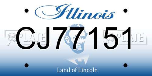 CJ77151 Illinois License Plate
