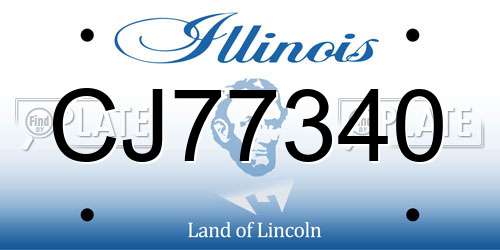 CJ77340 Illinois License Plate
