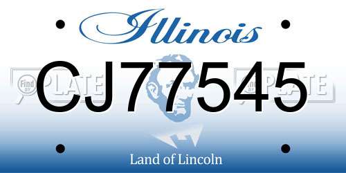 CJ77545 Illinois License Plate