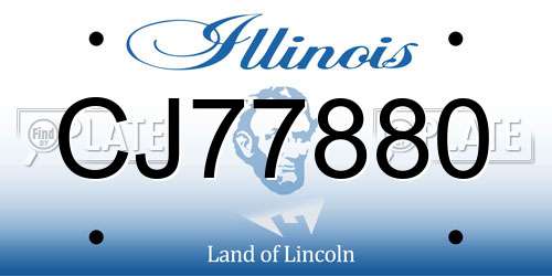 CJ77880 Illinois License Plate