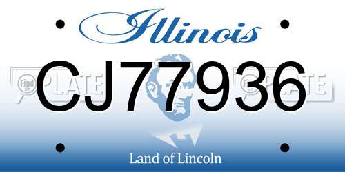 CJ77936 Illinois License Plate