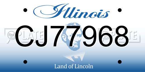 CJ77968 Illinois License Plate