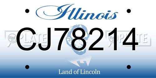 CJ78214 Illinois License Plate