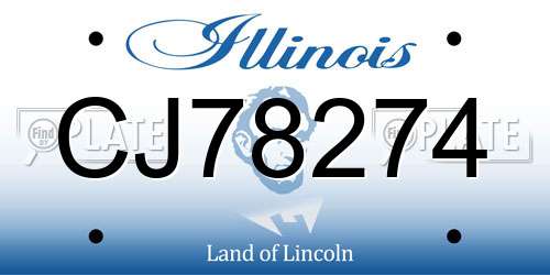 CJ78274 Illinois License Plate