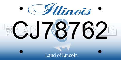 CJ78762 Illinois License Plate
