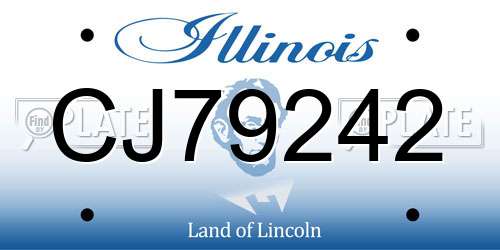 CJ79242 Illinois License Plate