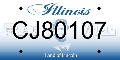 CJ80107 Illinois License Plate