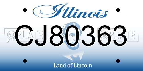 CJ80363 Illinois License Plate