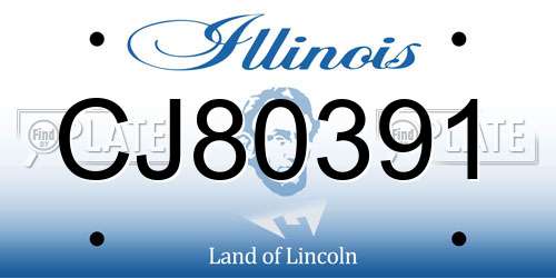 CJ80391 Illinois License Plate