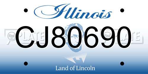 CJ80690 Illinois License Plate