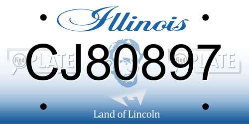 CJ80897 Illinois License Plate