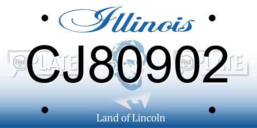 CJ80902 Illinois License Plate