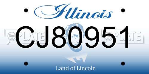 CJ80951 Illinois License Plate