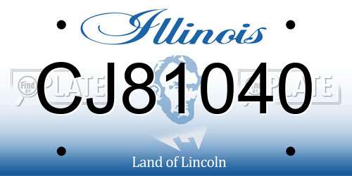 CJ81040 Illinois License Plate